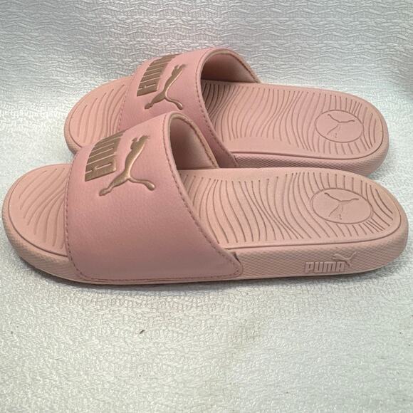 Puma Cool Cat 2.0 Pink Rose Padded Slides girls sz 13 - Picture 2 of 5